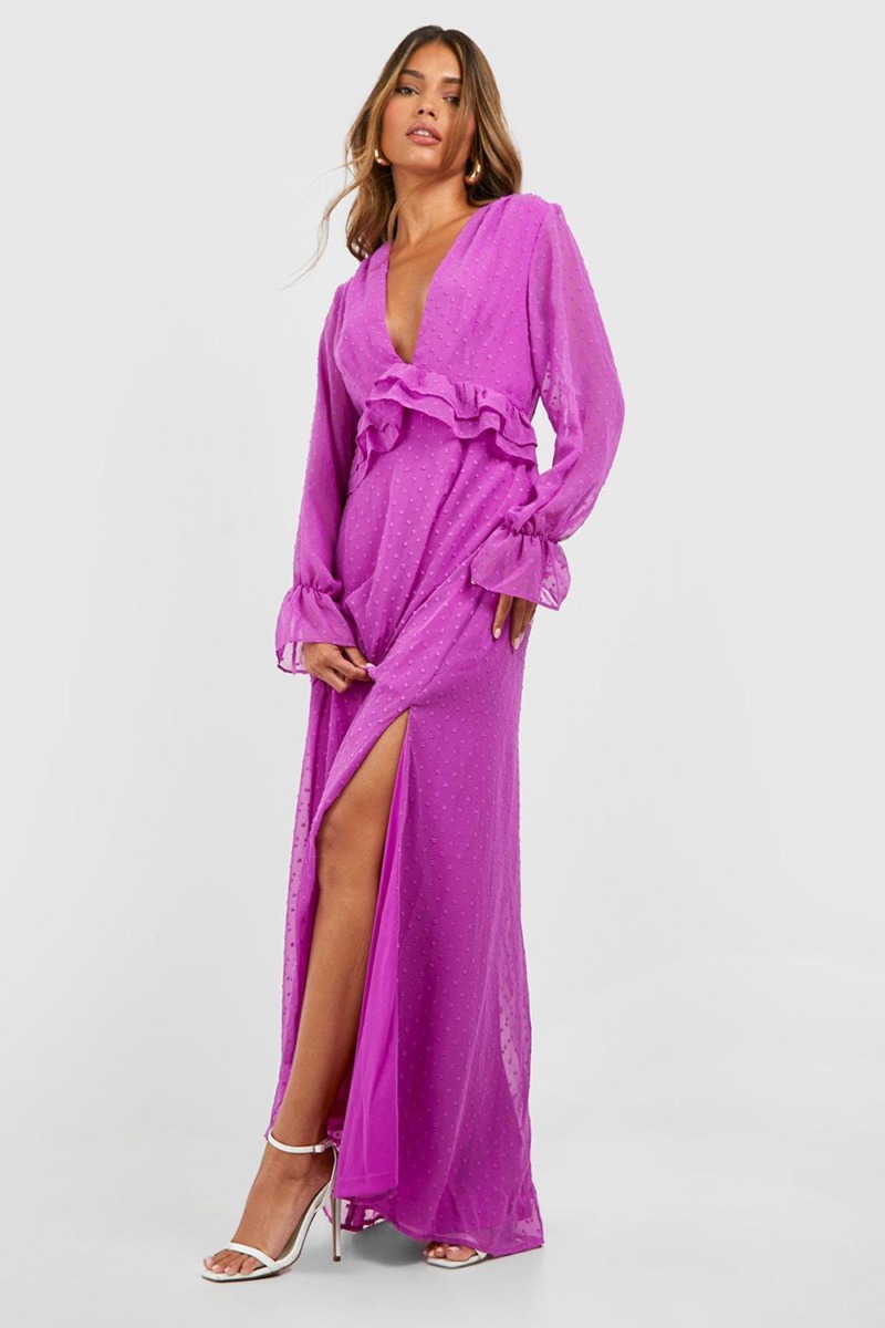 Womens Purple Maxi Dress - Boohoo GOOFASH