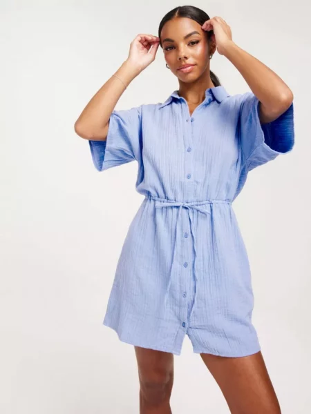 Women's Shirt Dress in Blue at Nelly GOOFASH