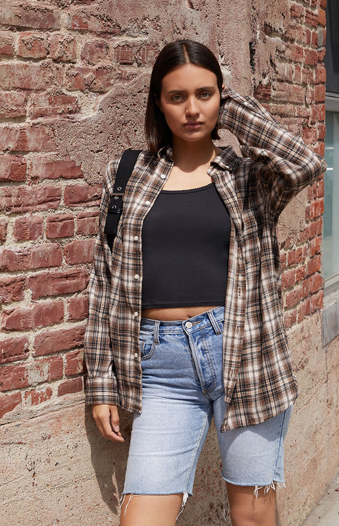 Womens Shirt in Brown by Pacsun GOOFASH