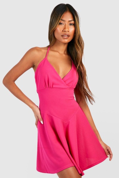 Women's Skater Dress in Pink by Boohoo GOOFASH