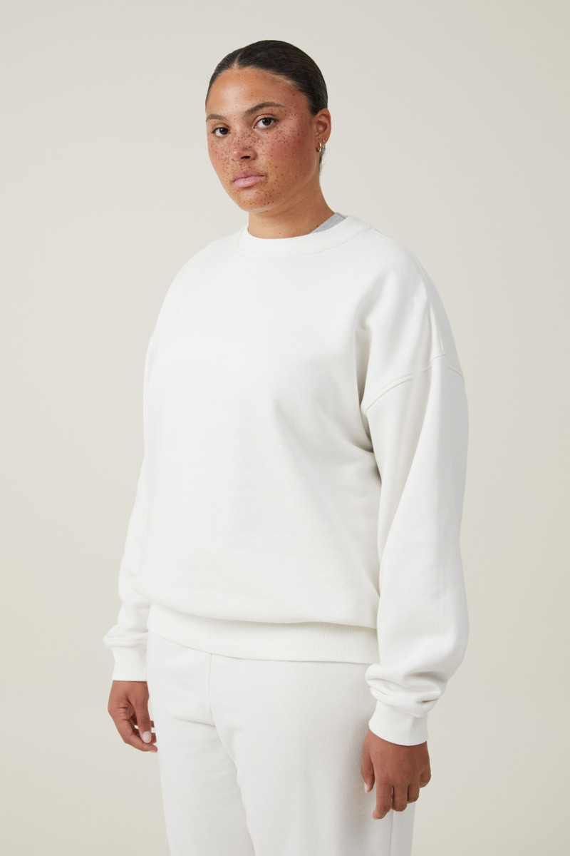 Women's Sweatshirt in White Cotton On GOOFASH