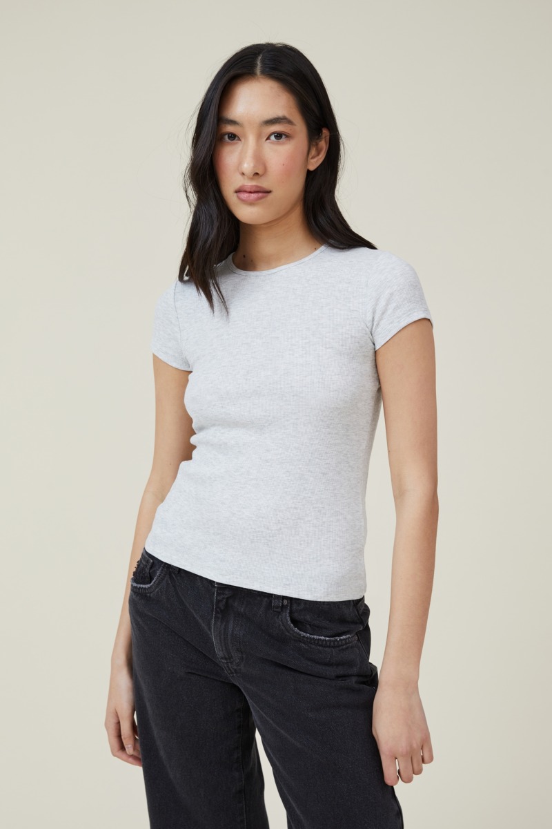 Women's T-Shirt Grey Cotton On GOOFASH