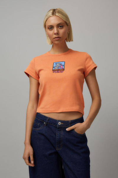 Womens T-Shirt Orange Factorie Cotton On GOOFASH