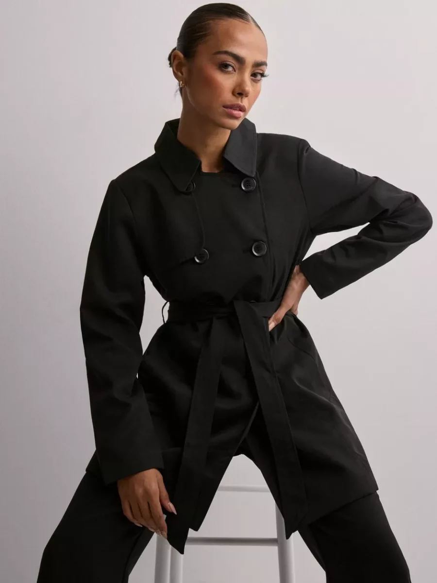 Womens Trench Coat in Black - Only - Nelly GOOFASH