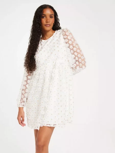 Womens White Party Dress by Nelly GOOFASH