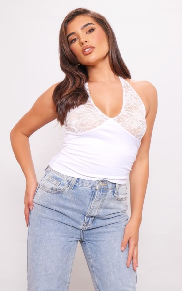 Womens White Top from PrettyLittleThing GOOFASH