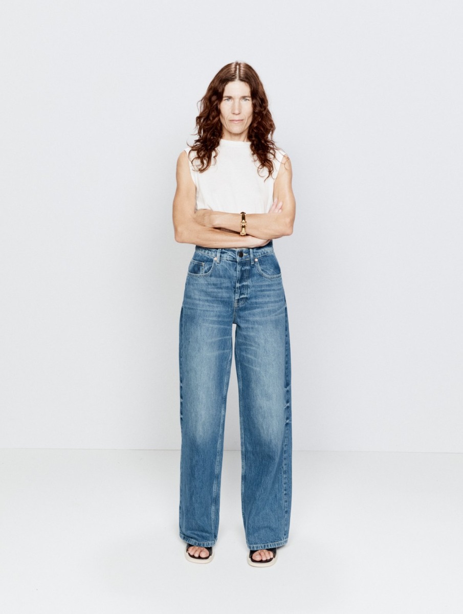 Women's Wide Leg Jeans in Blue Raey - Matches Fashion GOOFASH