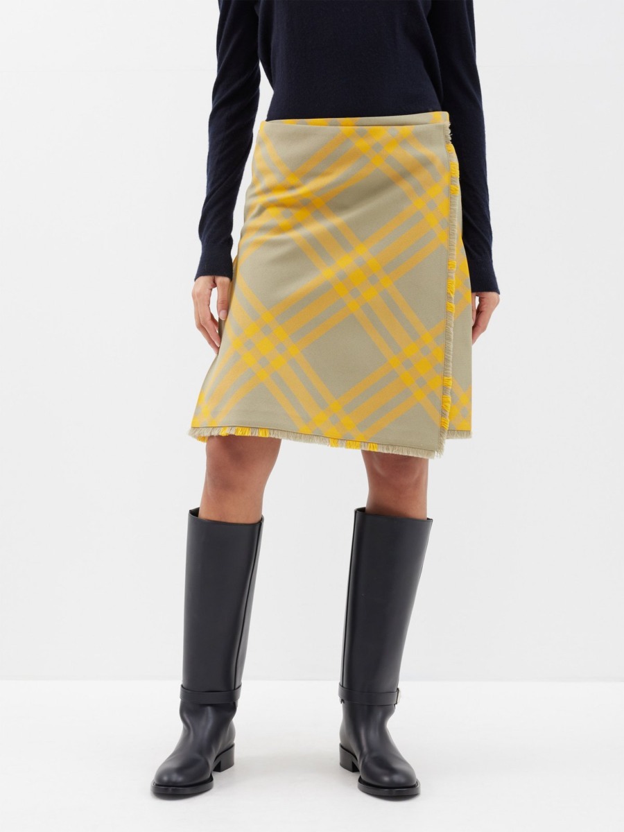 Wrap Skirt - Yellow - Burberry - Woman - Matches Fashion GOOFASH