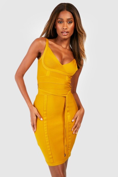 Yellow - Women Mini Dress - Boohoo GOOFASH