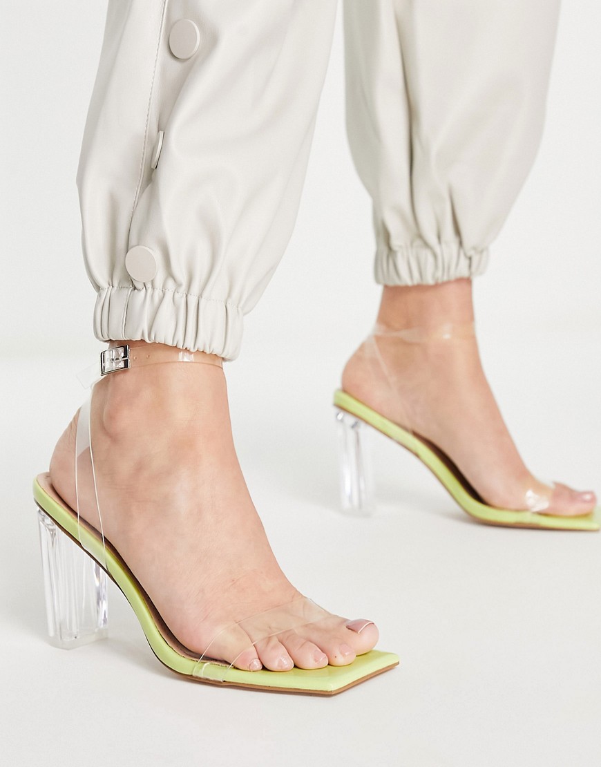 Asos - Ladies Heeled Sandals in Green Simmi Shoes GOOFASH
