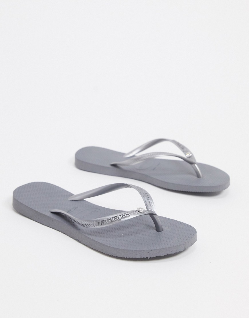 Asos Women's Flip Flops Grey GOOFASH