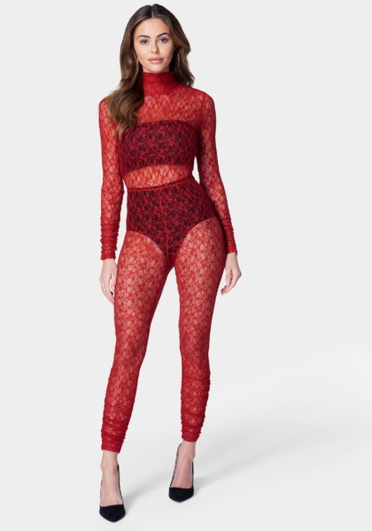 Bebe Woman Catsuit in Red GOOFASH