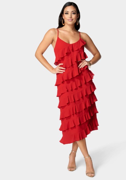 Bebe - Women Maxi Dress Red GOOFASH