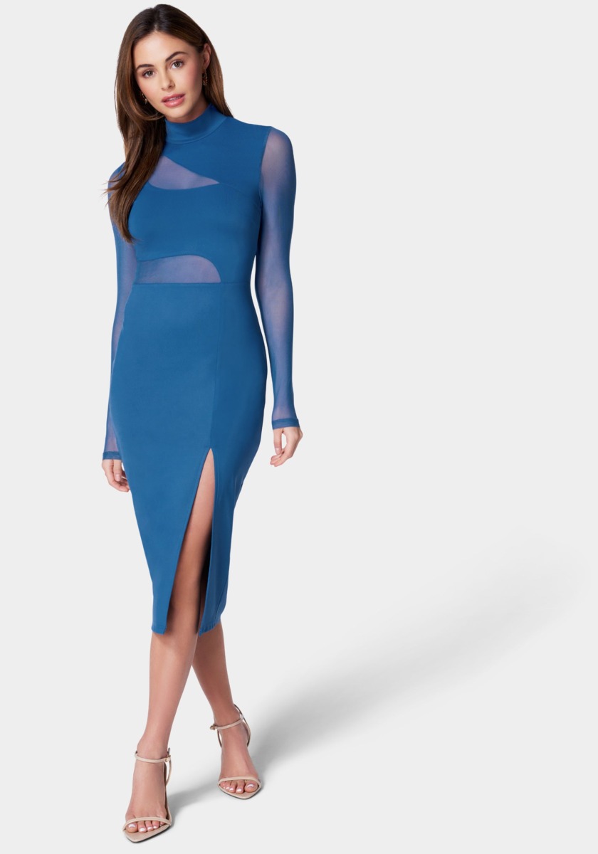 Bebe - Women's Midi Dress Blue GOOFASH