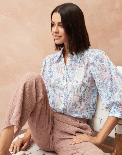 Blouse Blue for Woman at Brora GOOFASH