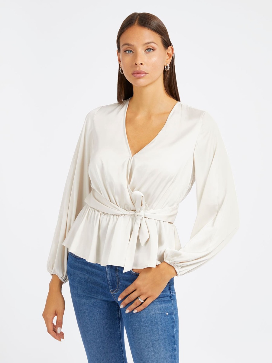 Blouse in Cream Guess GOOFASH