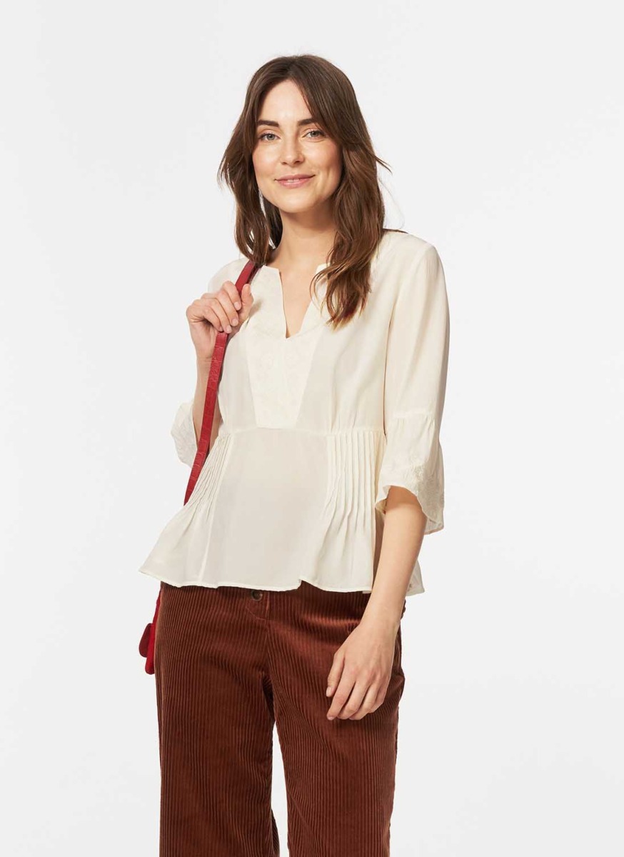 Blouse in Ivory for Women at Brora GOOFASH