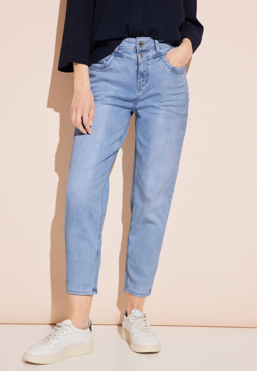 Blue High Waist Jeans for Women at Street One GOOFASH