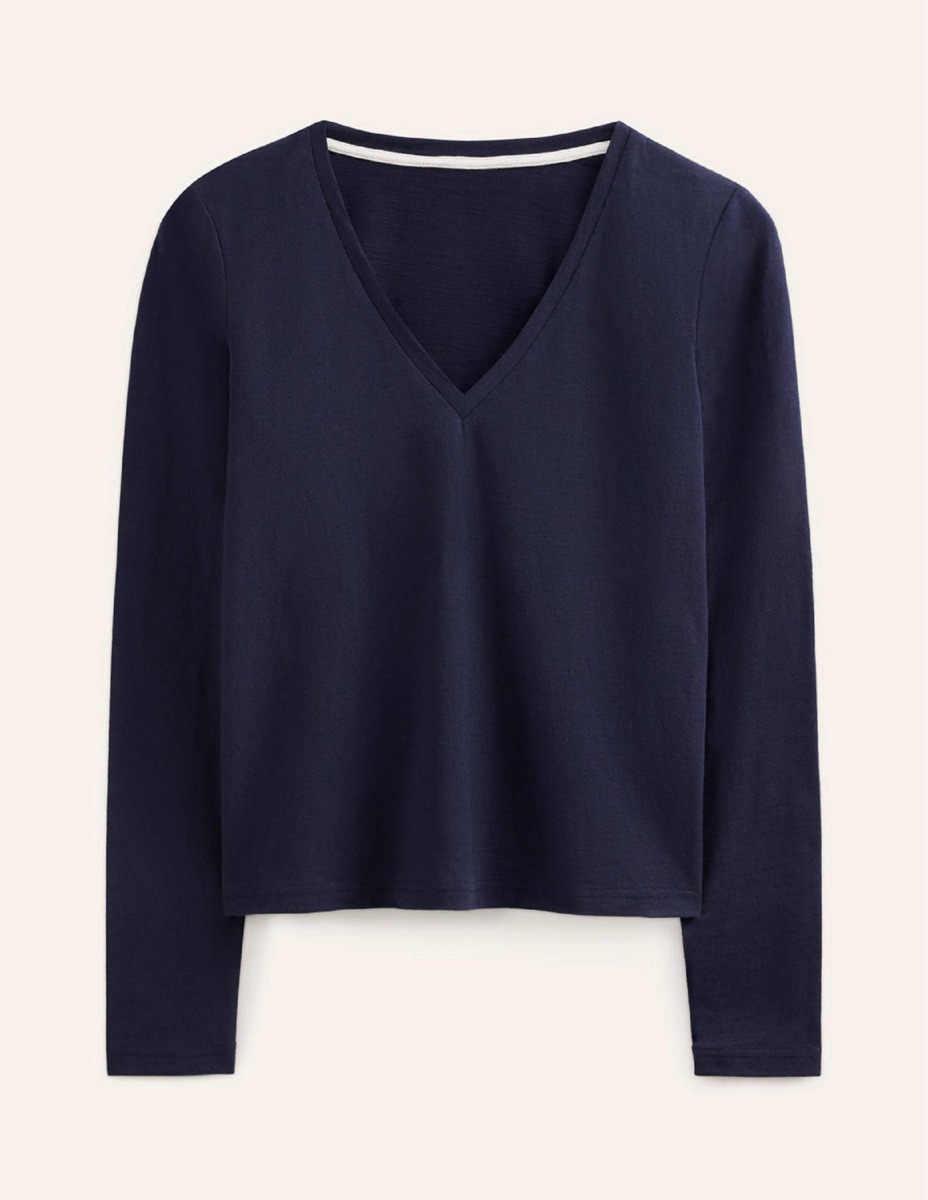 Blue Long Sleeve Top for Women from Boden GOOFASH