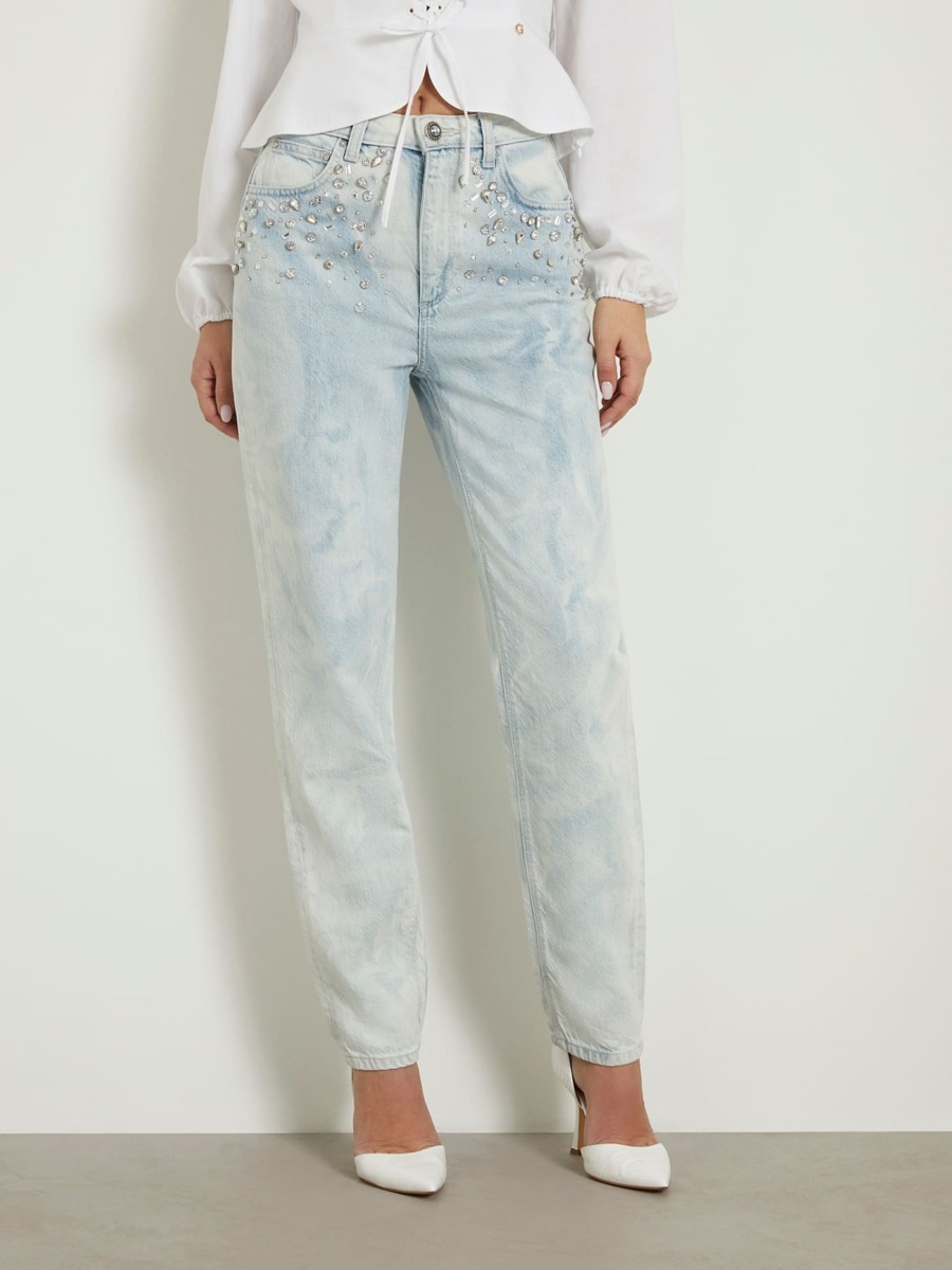 Blue Mom Jeans for Women from Guess GOOFASH
