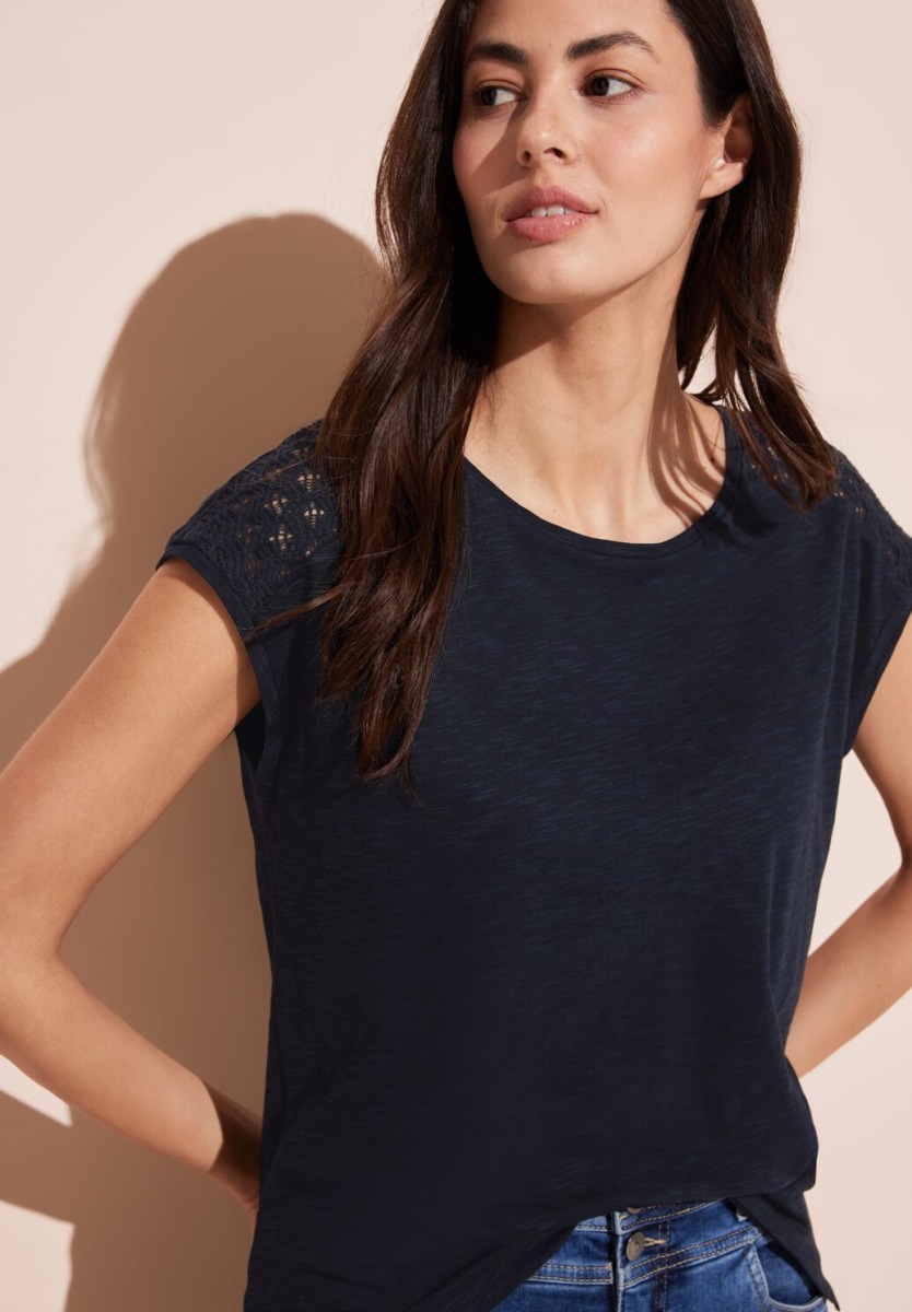 Blue T-Shirt for Women by Street One GOOFASH