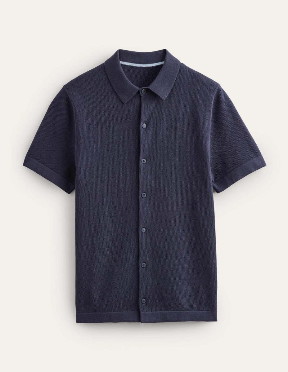 Boden - Blue - Men's Short Sleeve Shirt GOOFASH