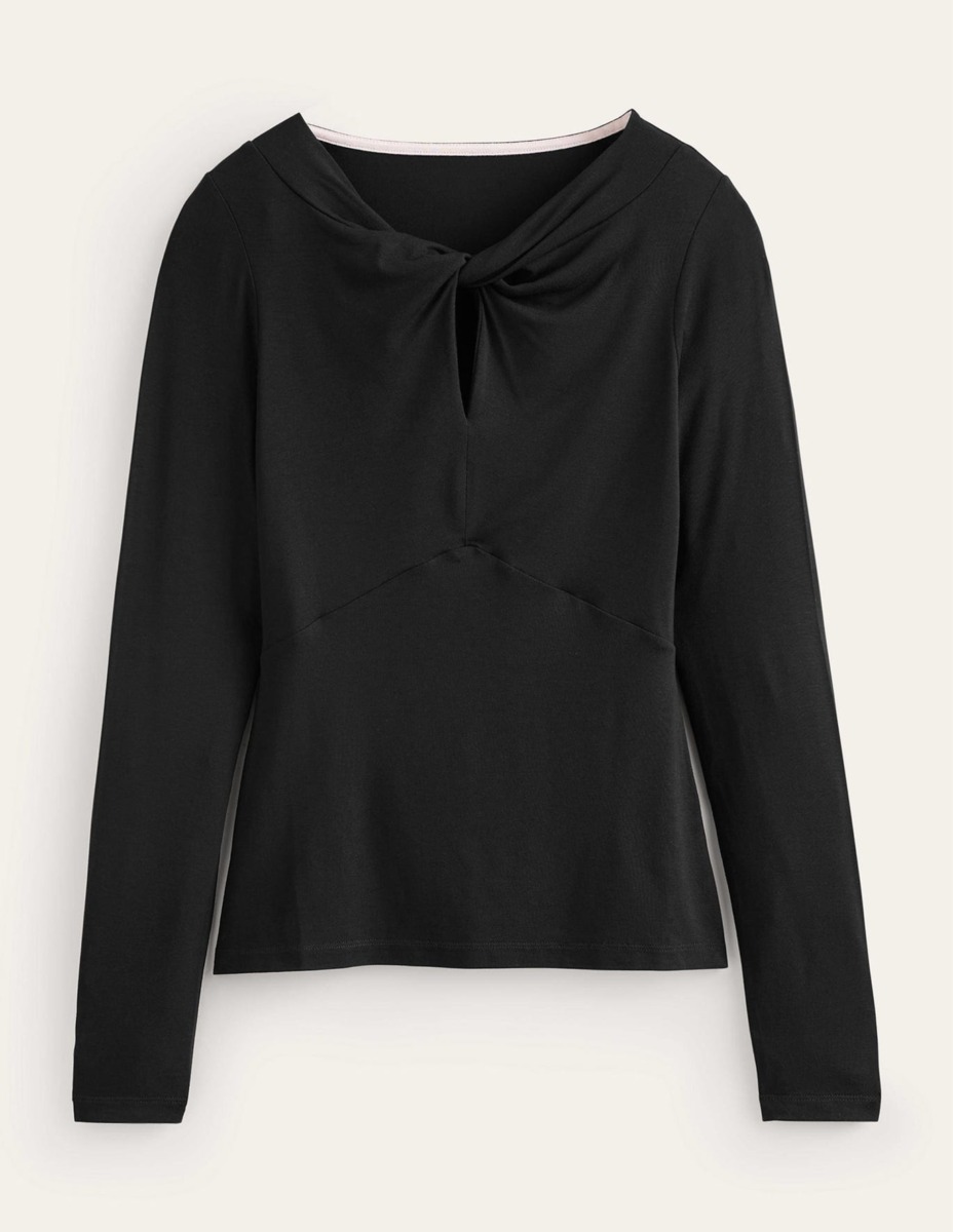 Boden - Lady Top in Black GOOFASH