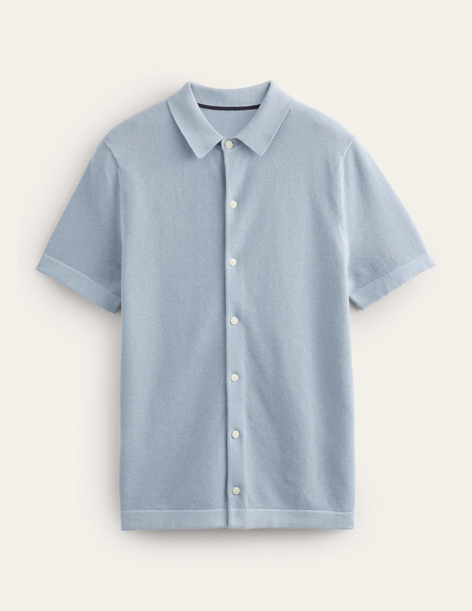Boden - Men's Short Sleeve Shirt Blue GOOFASH