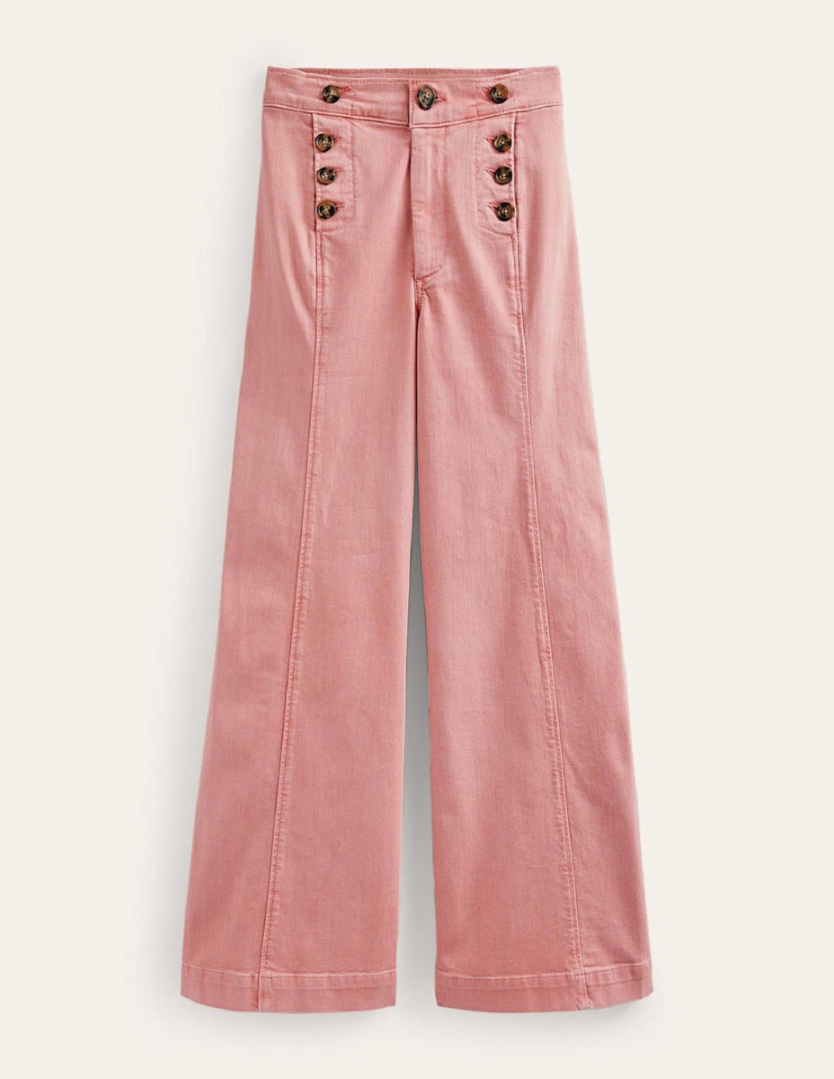 Boden - Wide Leg Trousers Pink - Women GOOFASH