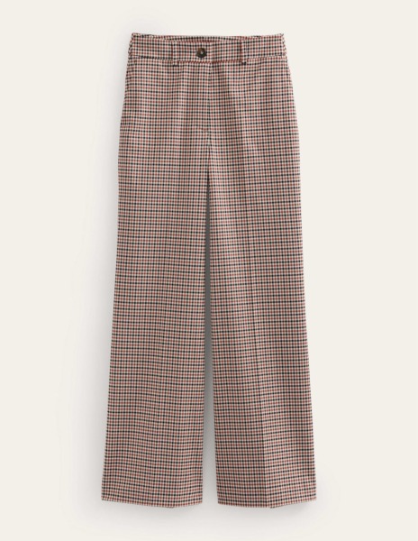 Boden - Woman Checked Wide Leg Trousers GOOFASH