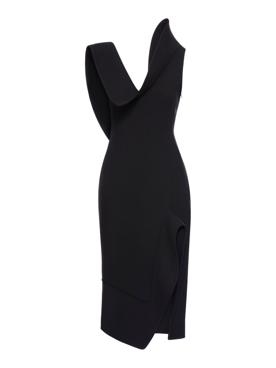 Bottega Veneta Midi Dress Black Suitnegozi Women GOOFASH