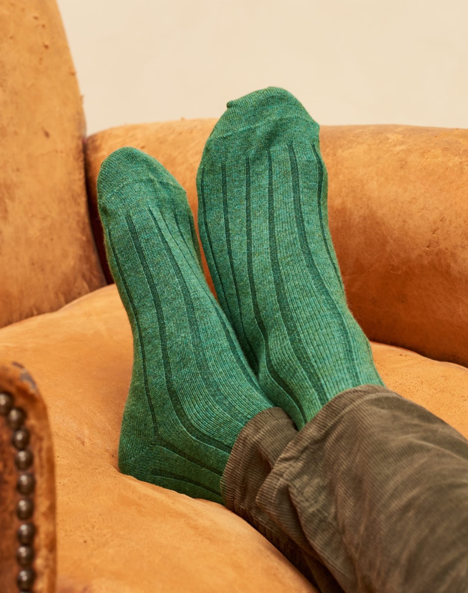 Brora Man Green Socks GOOFASH