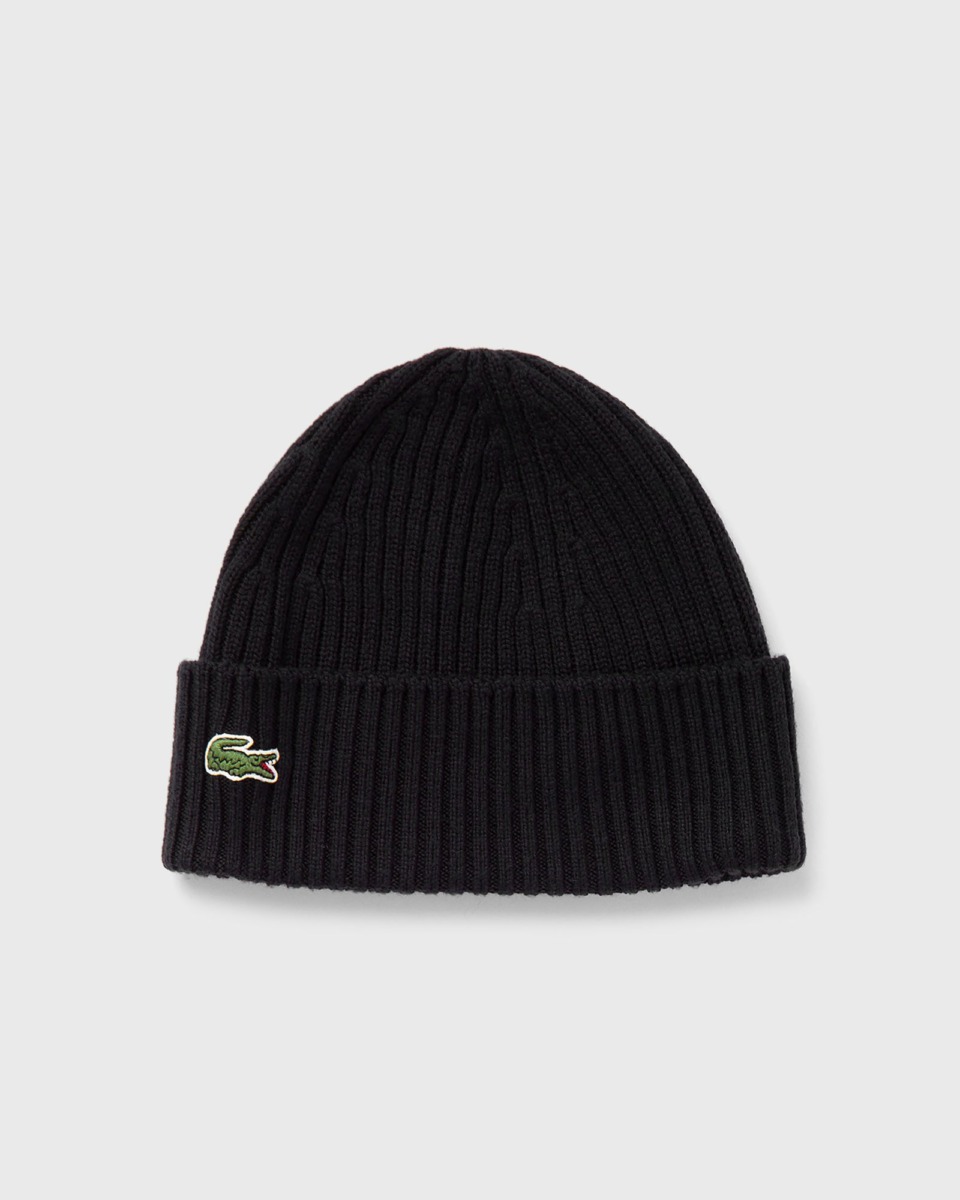 Bstn Mens Knitted Hat Black by Lacoste GOOFASH