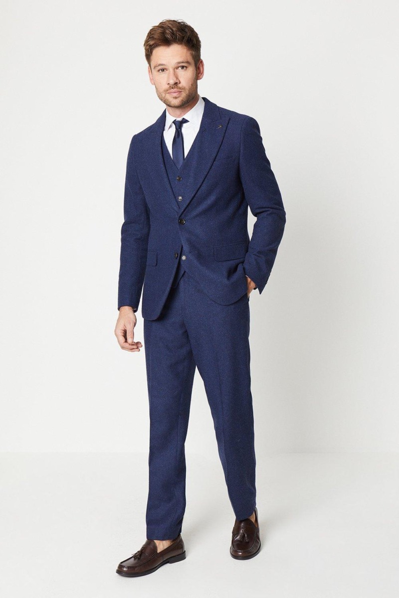 Burton Gent Blue Suit Trousers GOOFASH
