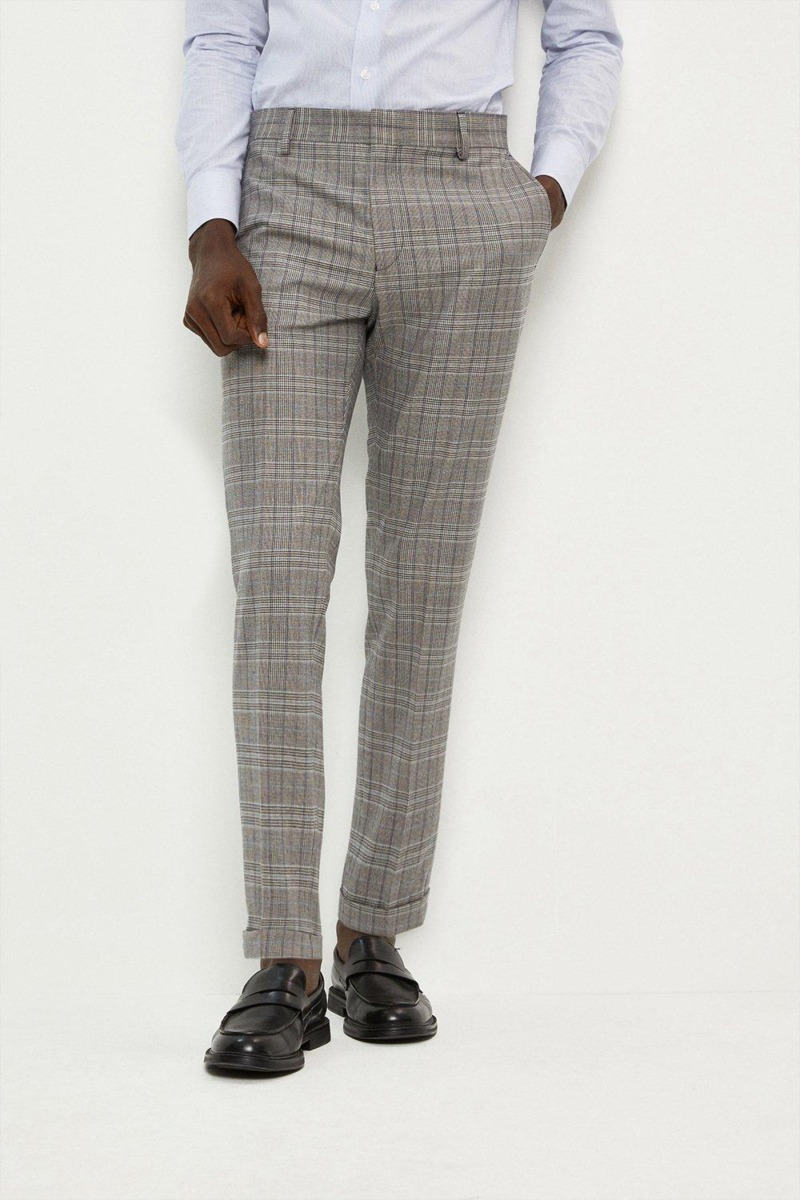 Burton Grey Mens Suit Trousers GOOFASH