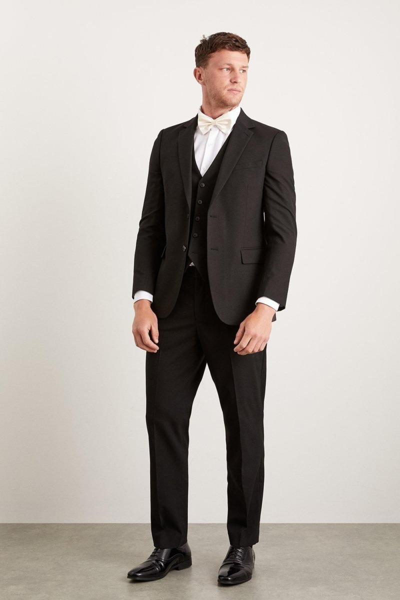 Burton - Men Black Suit Trousers GOOFASH