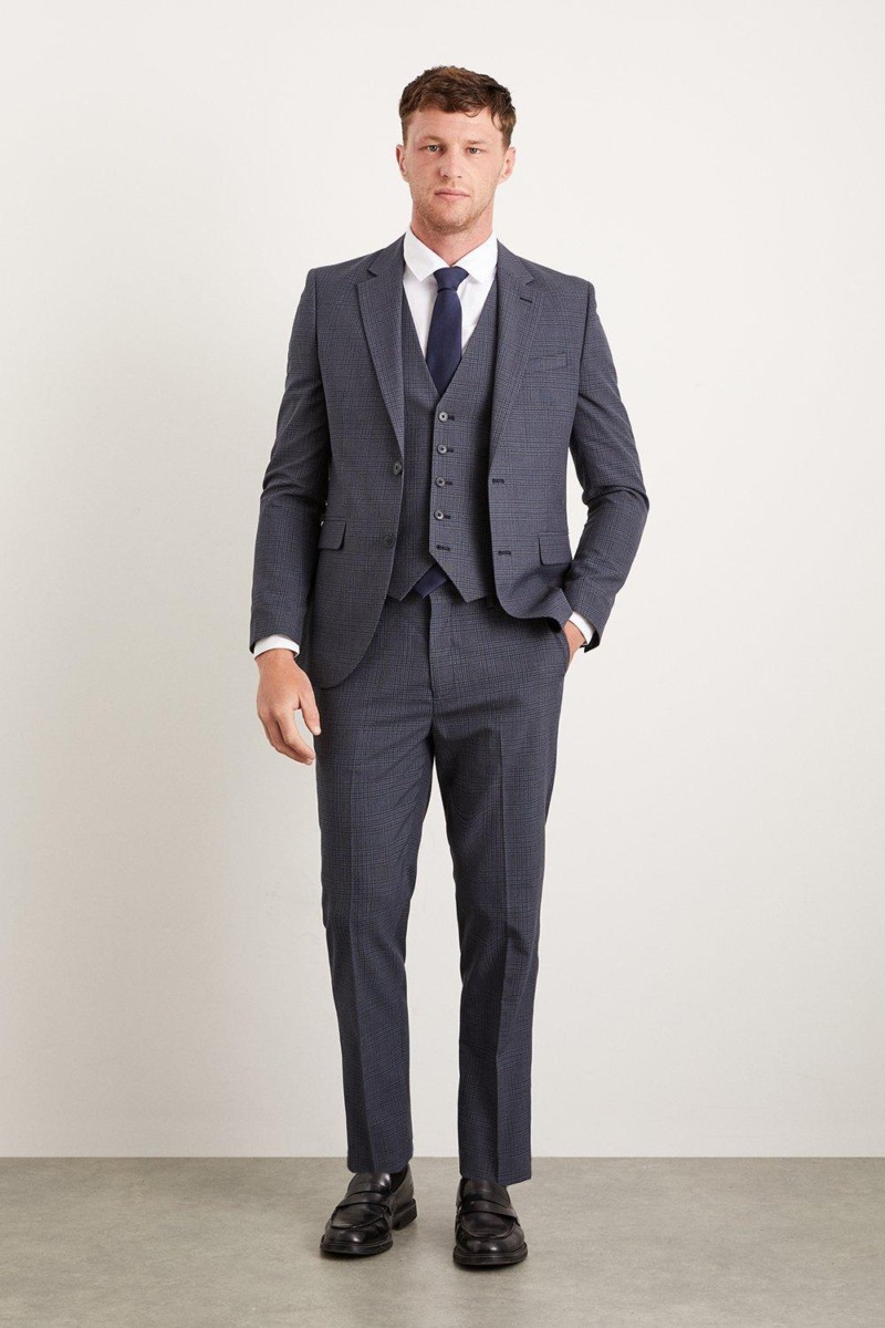 Burton - Men's Blue Suit Trousers GOOFASH