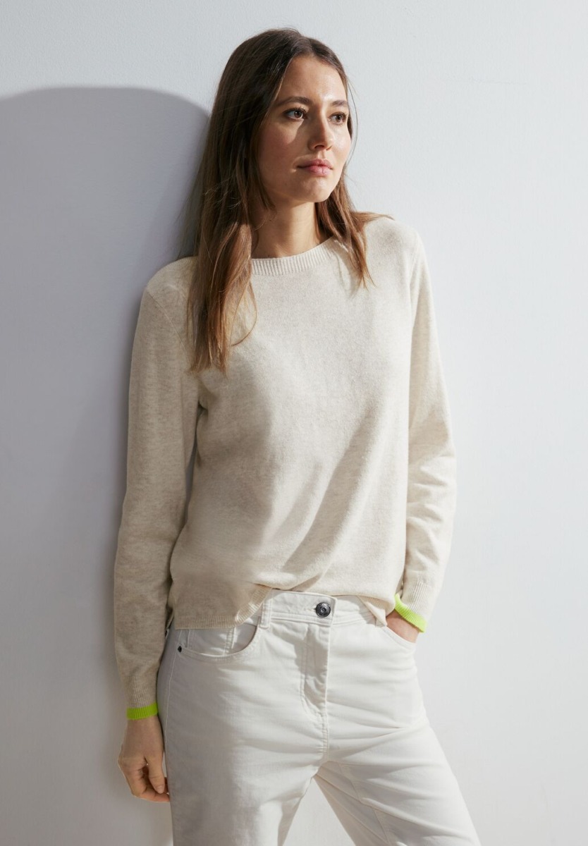 Cecil - Beige - Woman Knitted Sweater GOOFASH