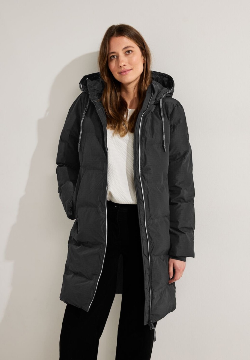Cecil - Black Winter Coat - Ladies GOOFASH