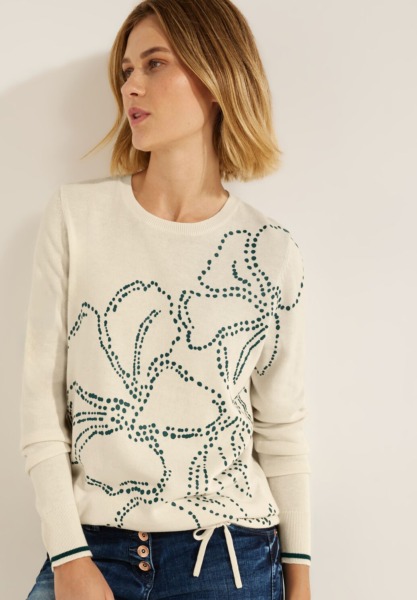 Cecil - Lady Knitted Sweater Beige GOOFASH