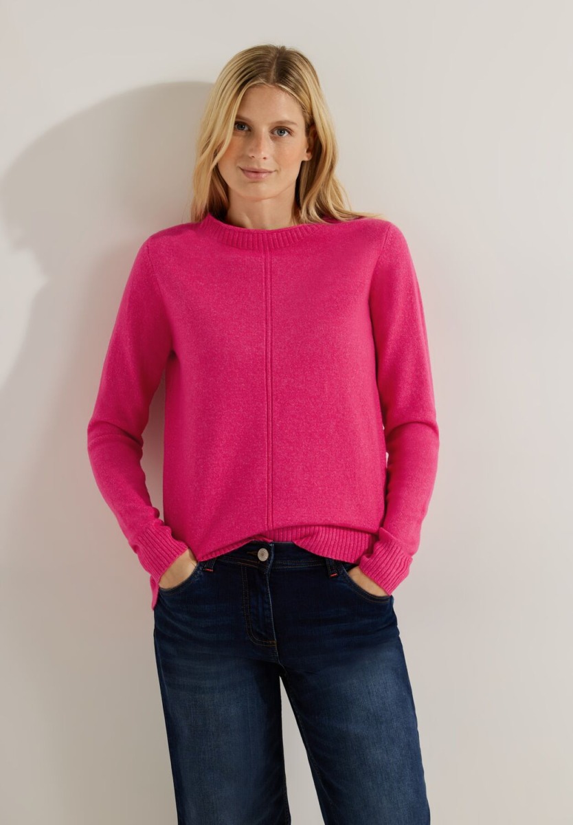Cecil - Pink Ladies Knitted Sweater GOOFASH
