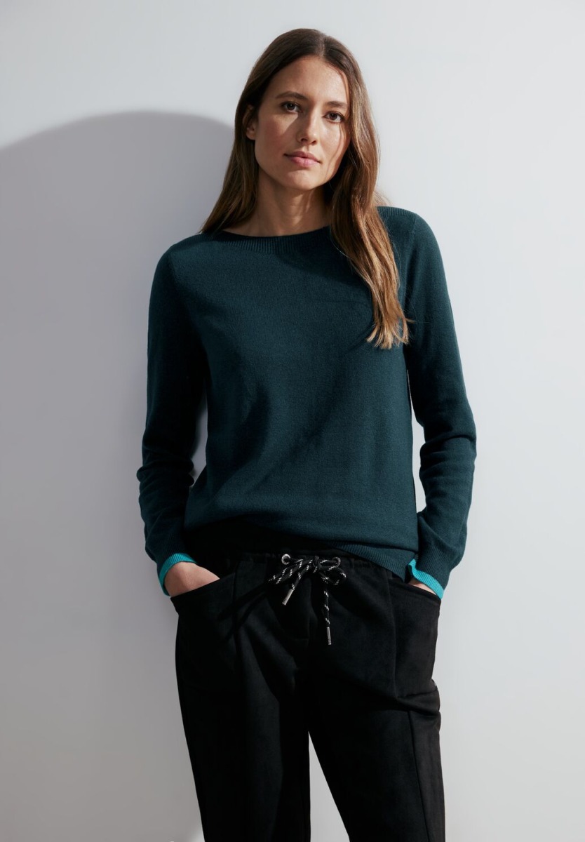Cecil - Woman Knitted Sweater - Blue GOOFASH