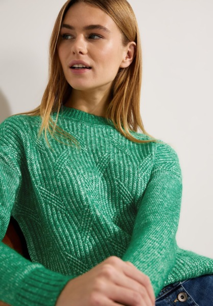 Cecil Womens Knitted Sweater in Green GOOFASH