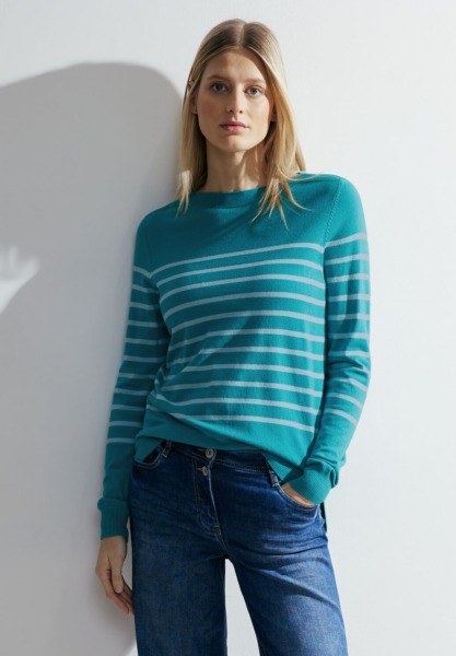Cecil - Women's Sweater in Turquoise GOOFASH
