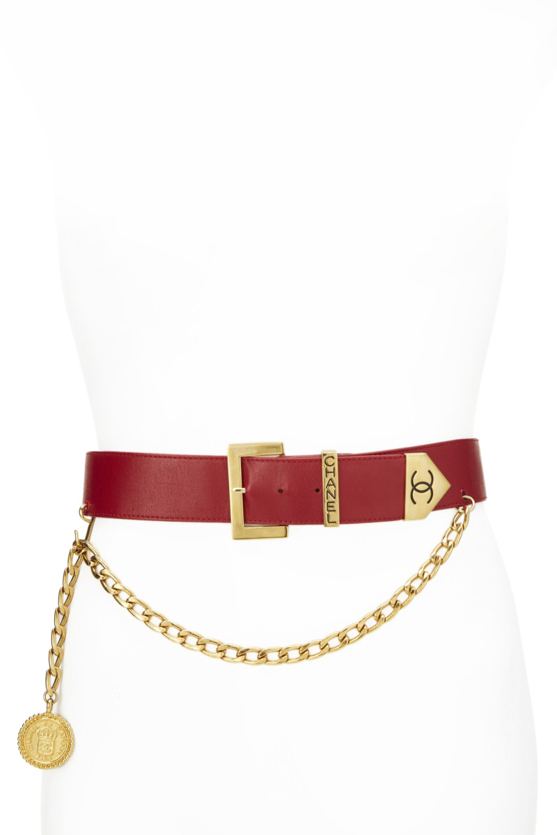 Chanel Waist Belt Red WGACA GOOFASH
