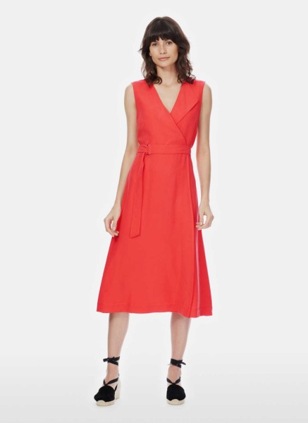Coral Wrap Dress from Brora GOOFASH