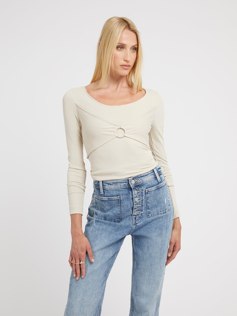 Cream Top for Woman by Guess GOOFASH