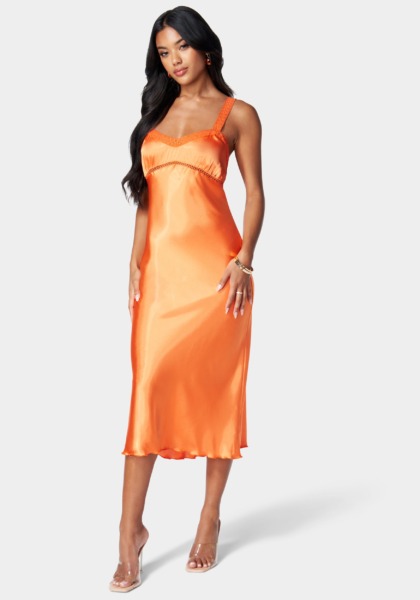 Dress - Orange - Bebe GOOFASH