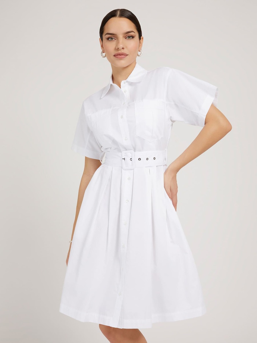 Dress White - Ladies - Guess GOOFASH