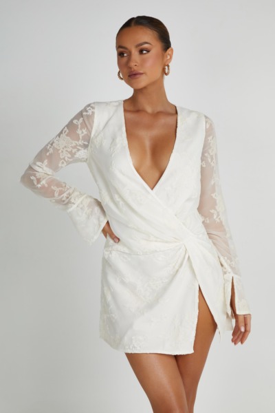Dress White for Woman by Meshki GOOFASH